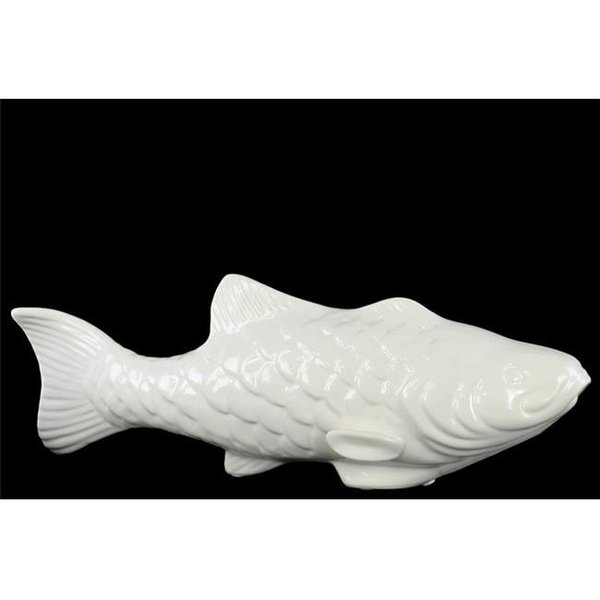 Urban Trends Collection Urban Trends Collection 79023 Ceramic Koi Fish Figurine; Large - White 79023